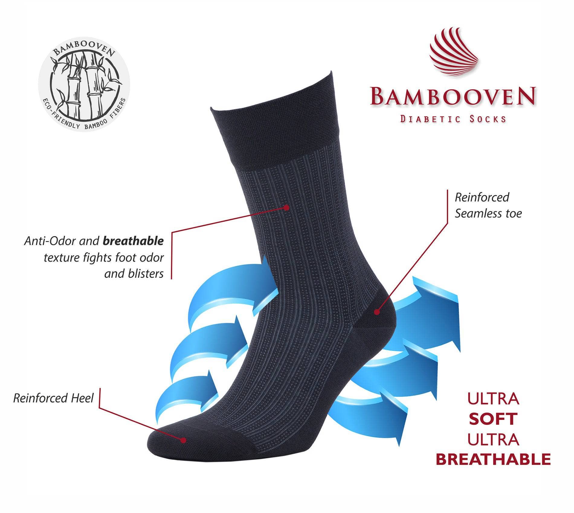 Men’s Bamboo Lightweight Dress & Trouser Socks 8-Pack - 543
