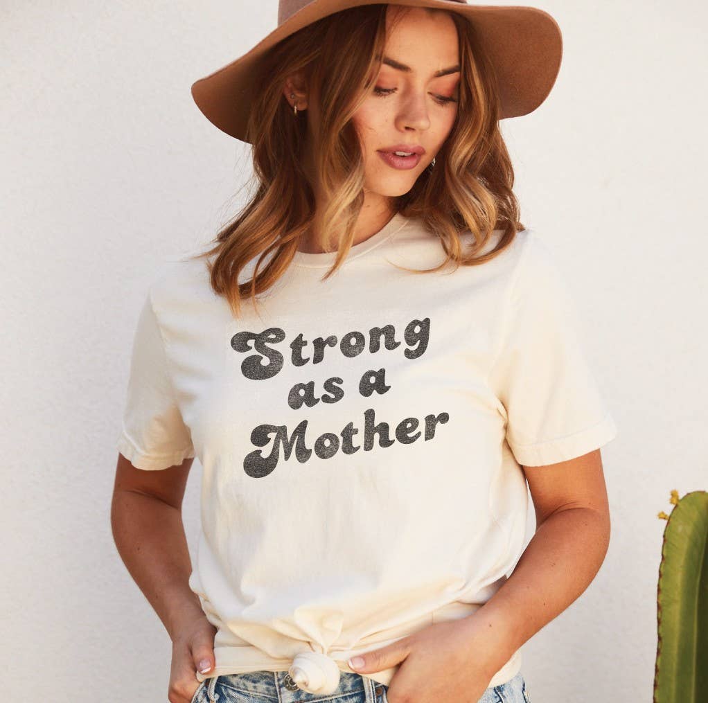 STRONG AS A MOTHER  Graphic T-Shirt: VINTAGE WHITE / XL