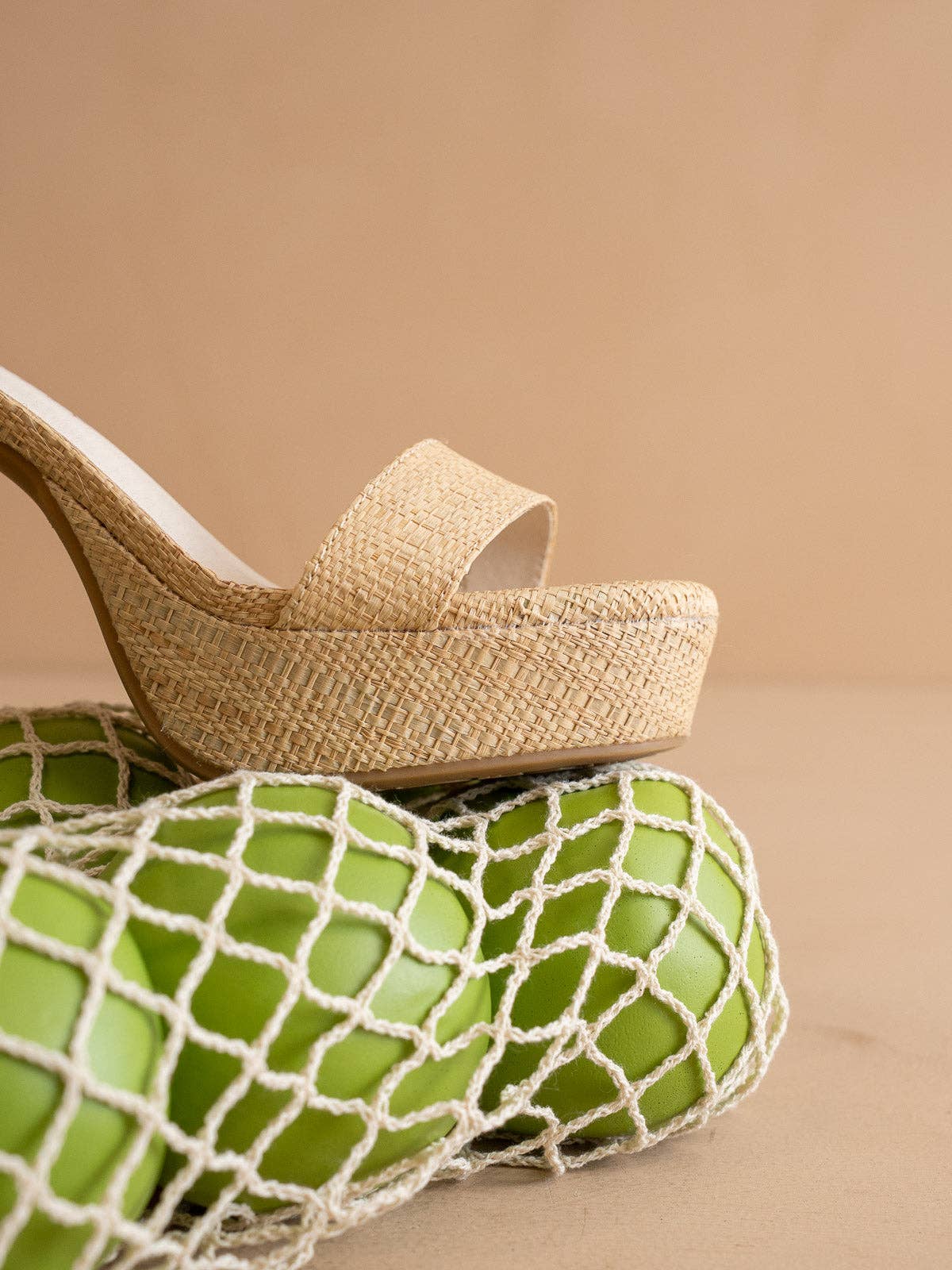 The Olympia | Natural Raffia Platform Heel: NATURAL / 8