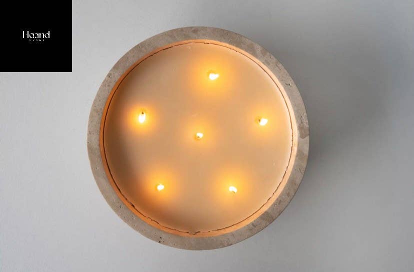 Hand Craft Large Candle Bowl, Marble Rustic SOYWAX Scented Candle: Large