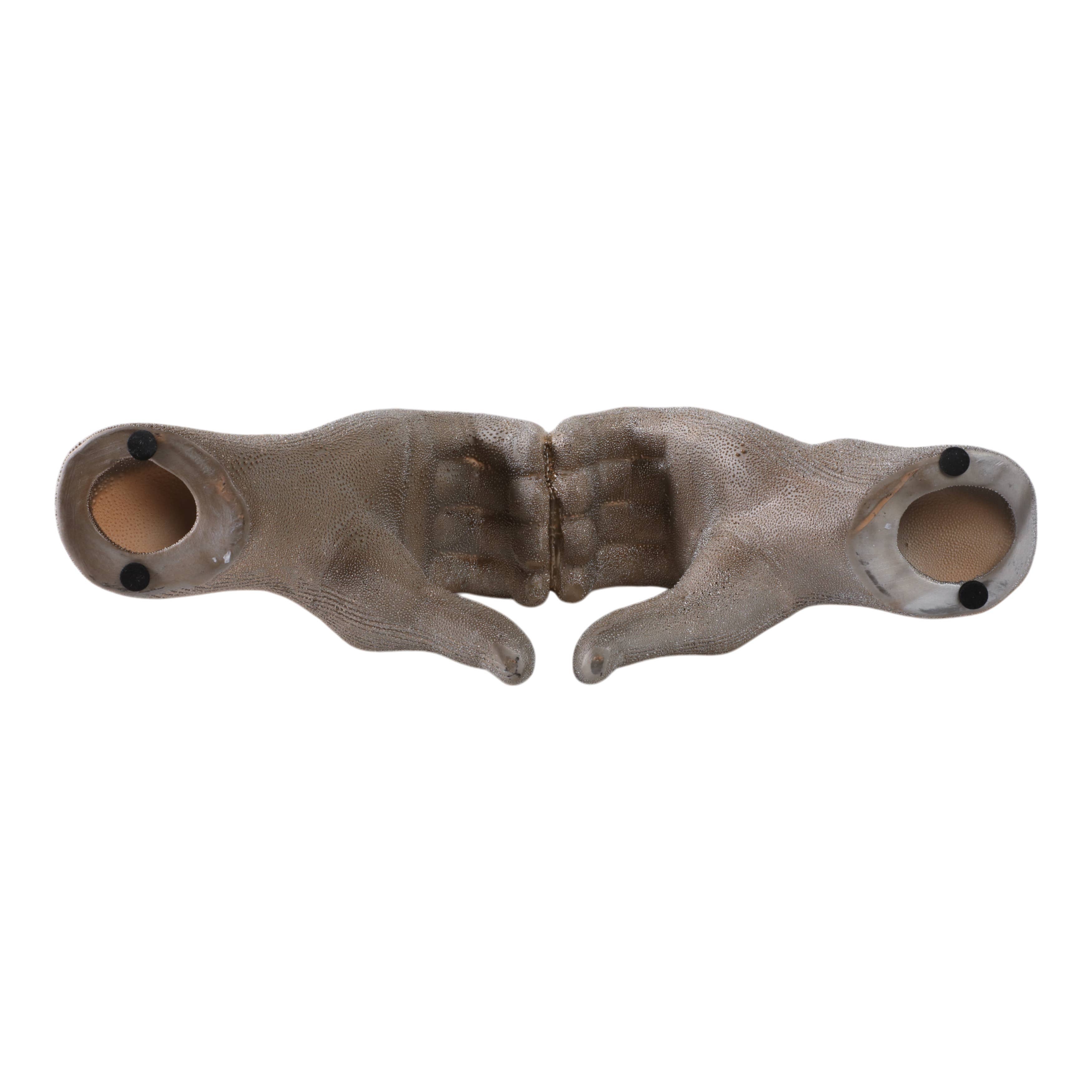 Ceramic Hands Heart Decorative Sculpture - Gold, 5 in.