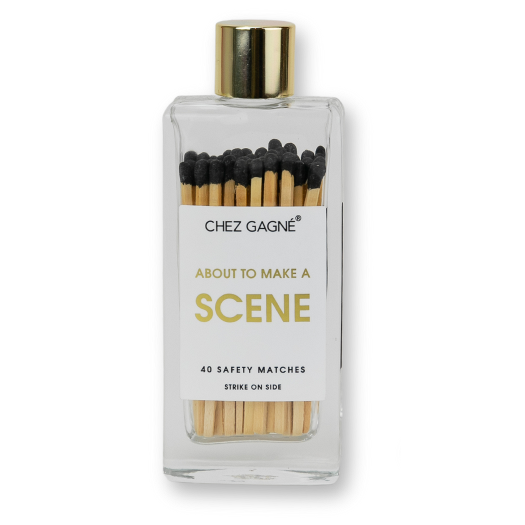 About To Make A Scene - Glass Bottle Safety Matches - Black