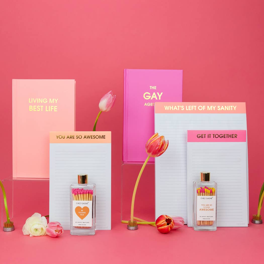 Be Fucking Nice - Glass Bottle Safety Matches - Bright Pink