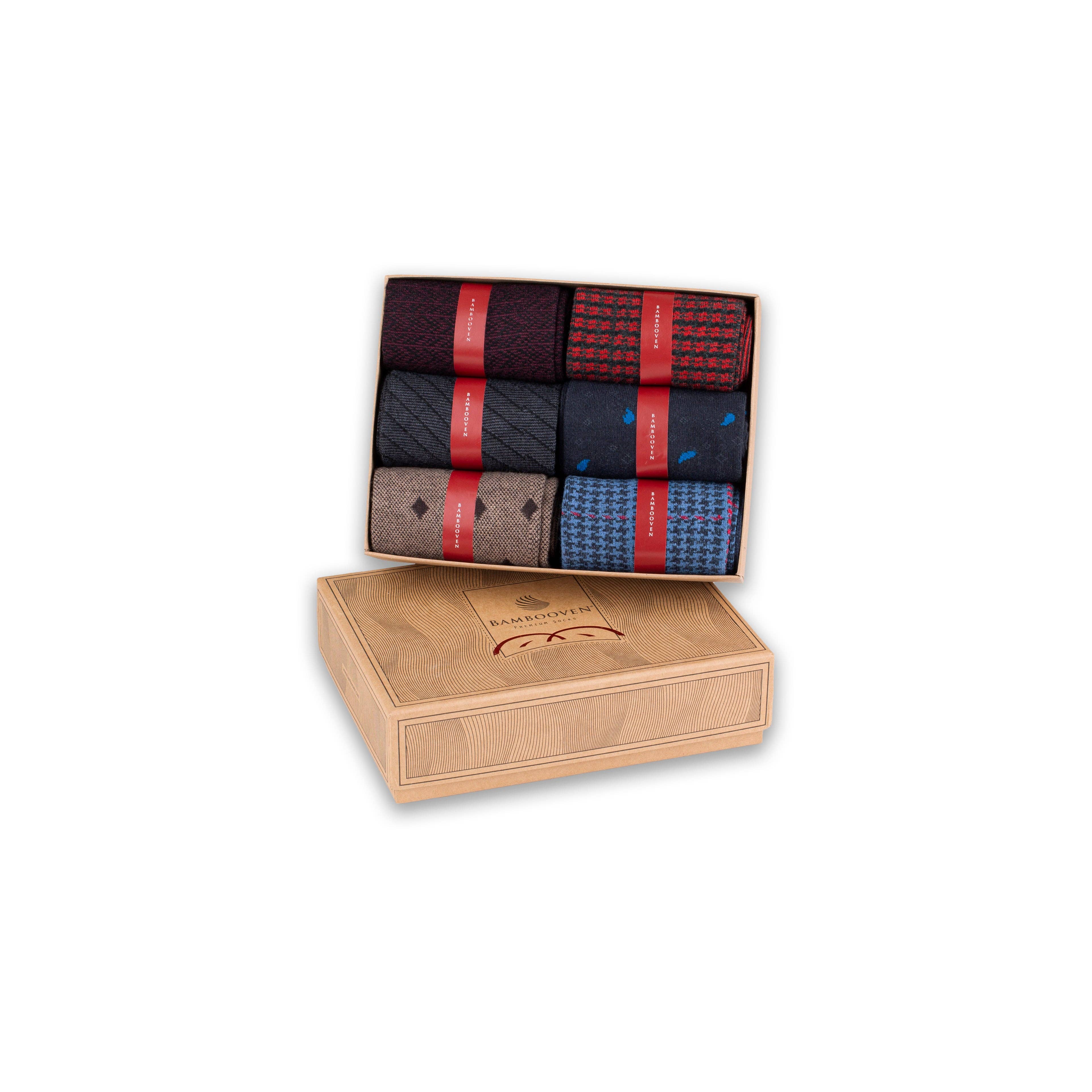 Bambooven Men’s Bamboo Dress & Trouser Socks – (6 Pairs) 638