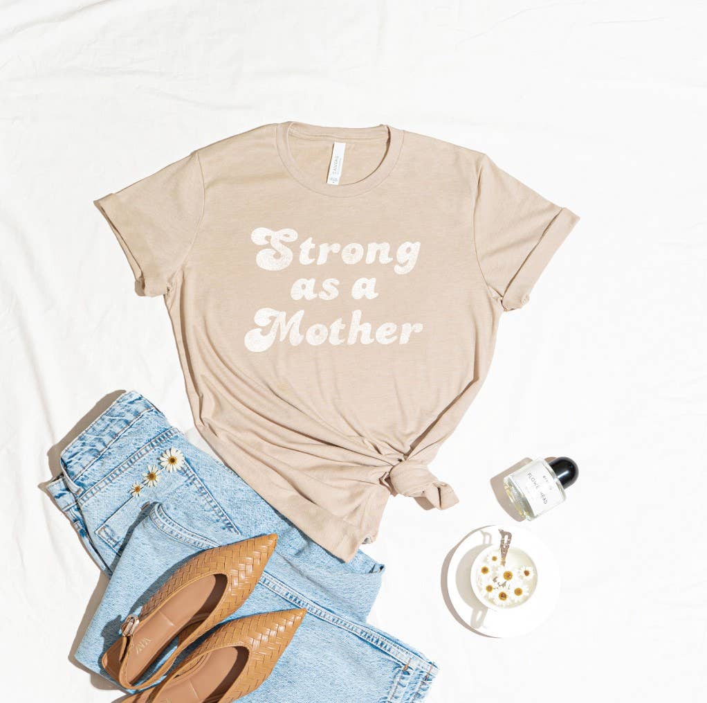 STRONG AS A MOTHER  Graphic T-Shirt: VINTAGE WHITE / XL