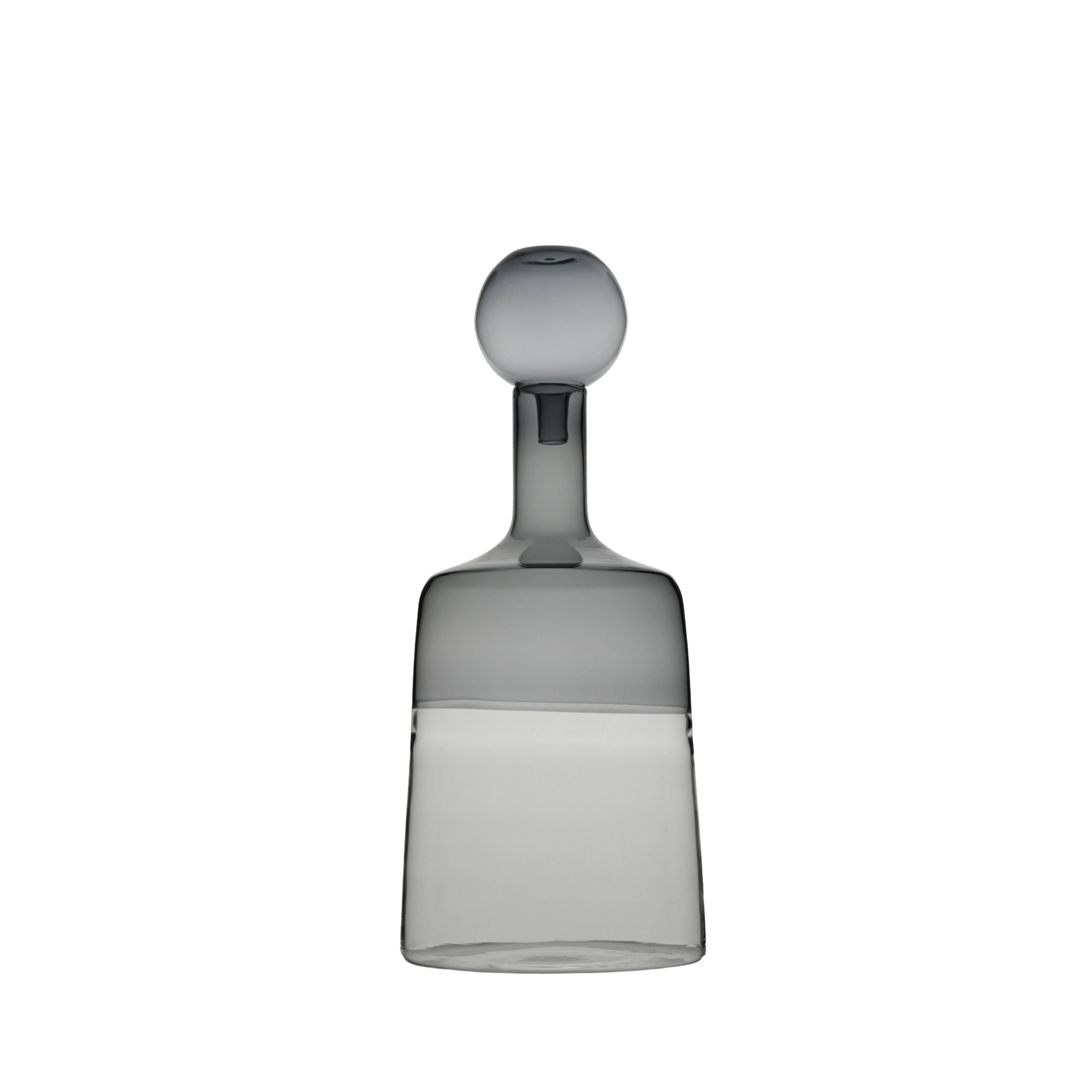 Decorative Glass Bottle: Clear & Gray