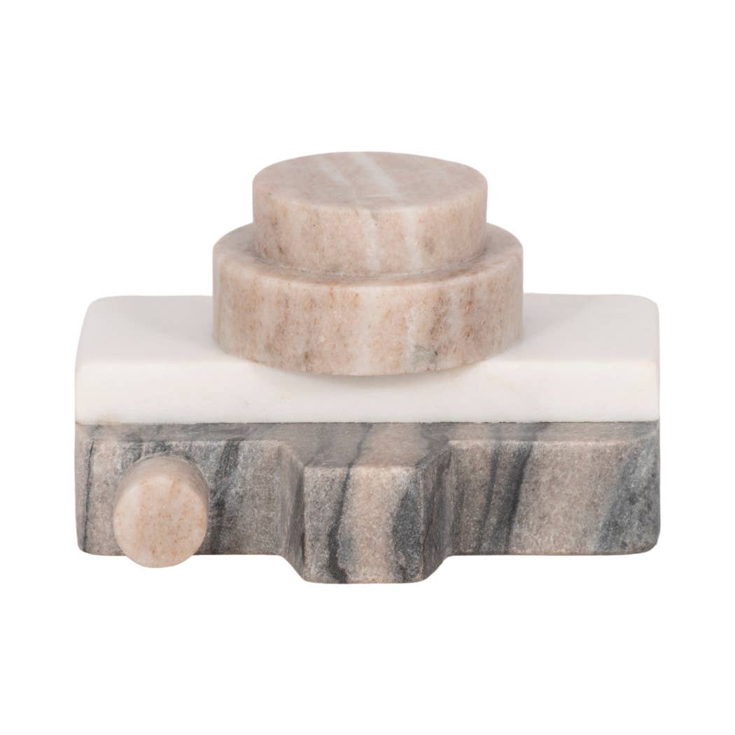 Decorative Figurine - Multicolor Marble Camera Shape,  5 in.