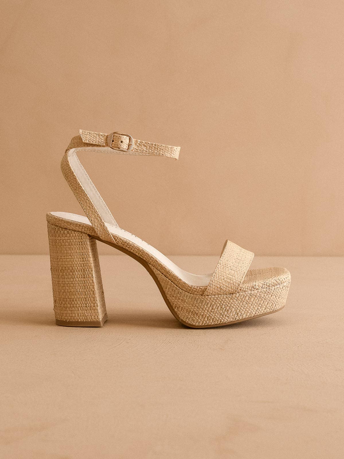 The Olympia | Natural Raffia Platform Heel: NATURAL / 7