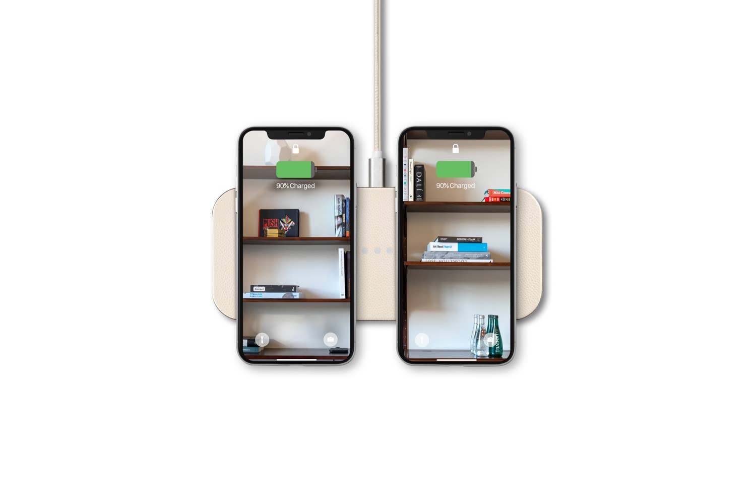 CATCH:2 - Classics Leather Wireless Charger - Dual Charging: Saddle