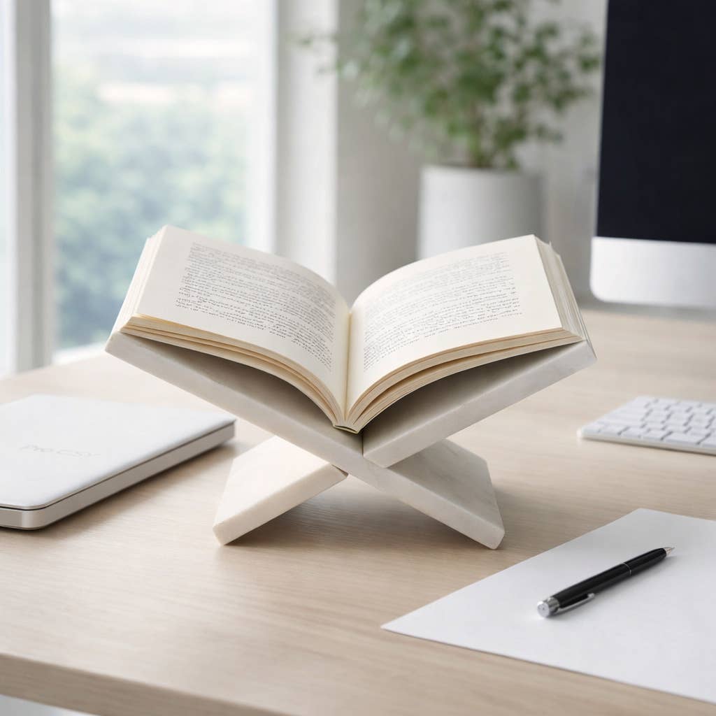Bookstand in White Marble 14 in.