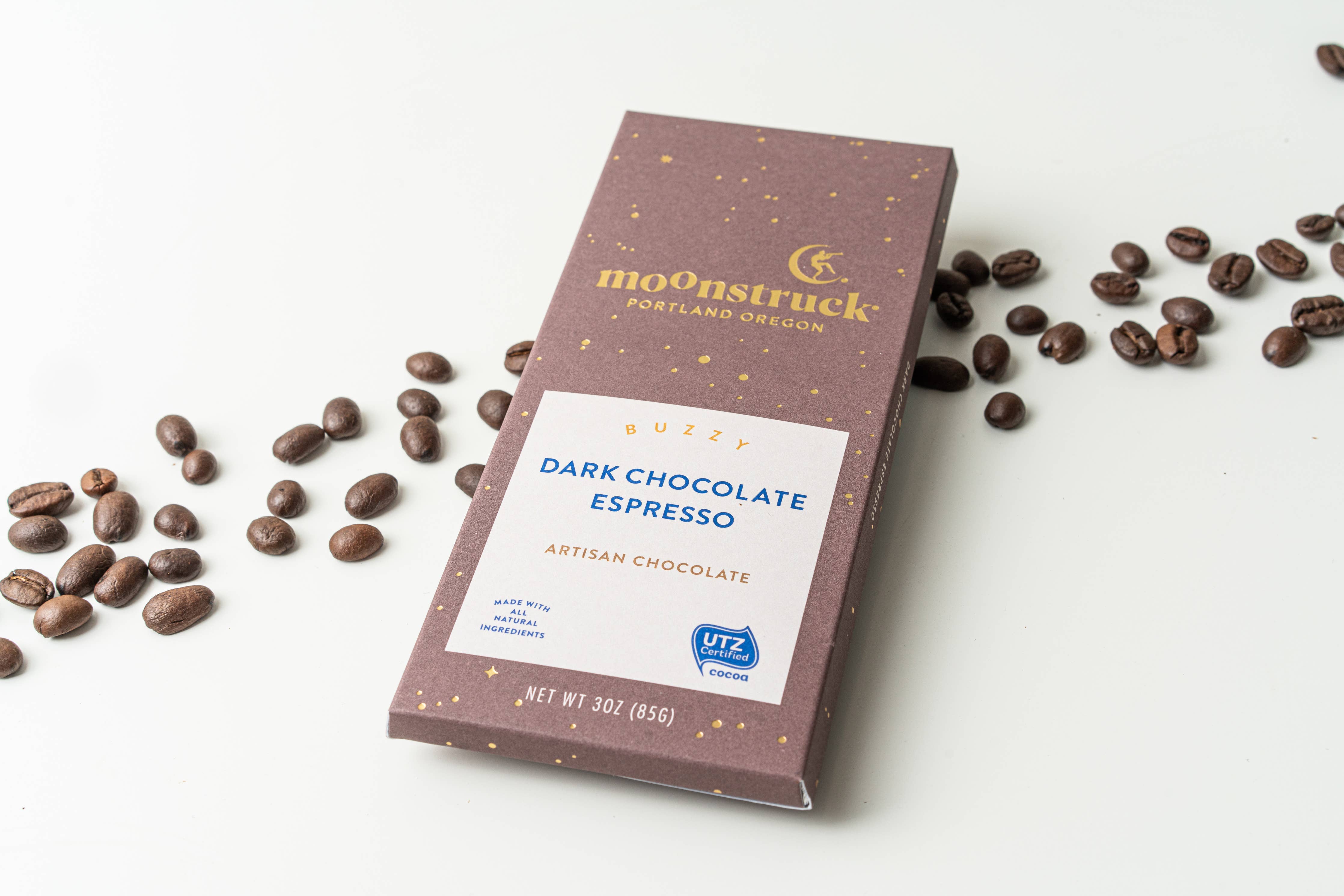 MOONSTRUCK Buzzy Dark Espresso Chocolate Bar