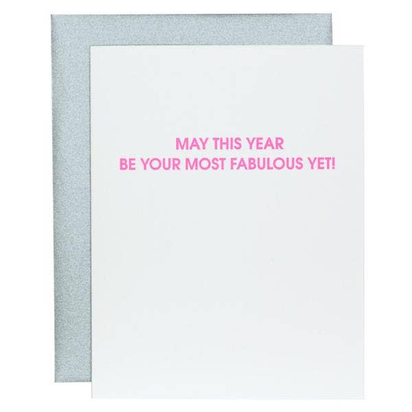 Most Fabulous Year Yet Letterpress Greeting Card