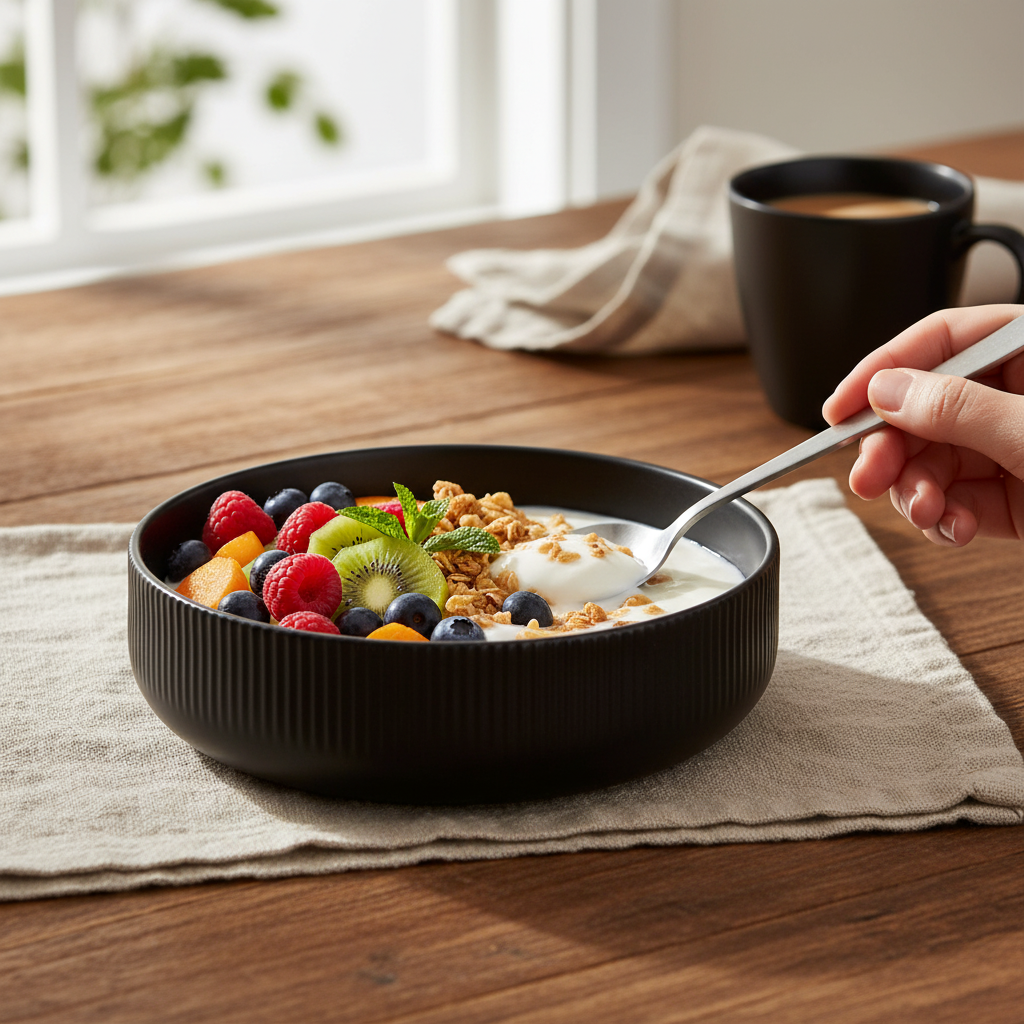 VIKKO Whisper Shallow Bowl in Black, 35 oz