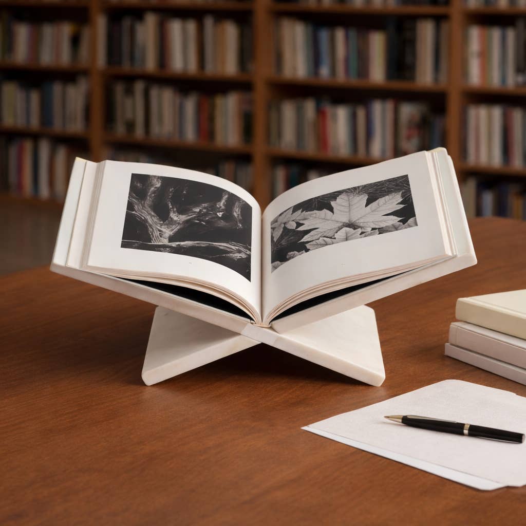 Bookstand in White Marble 14 in.