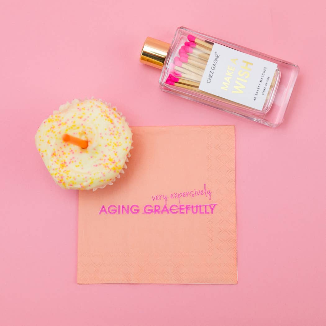 Make A Wish - Birthday Glass Bottle Safety Matches - Bright Pink