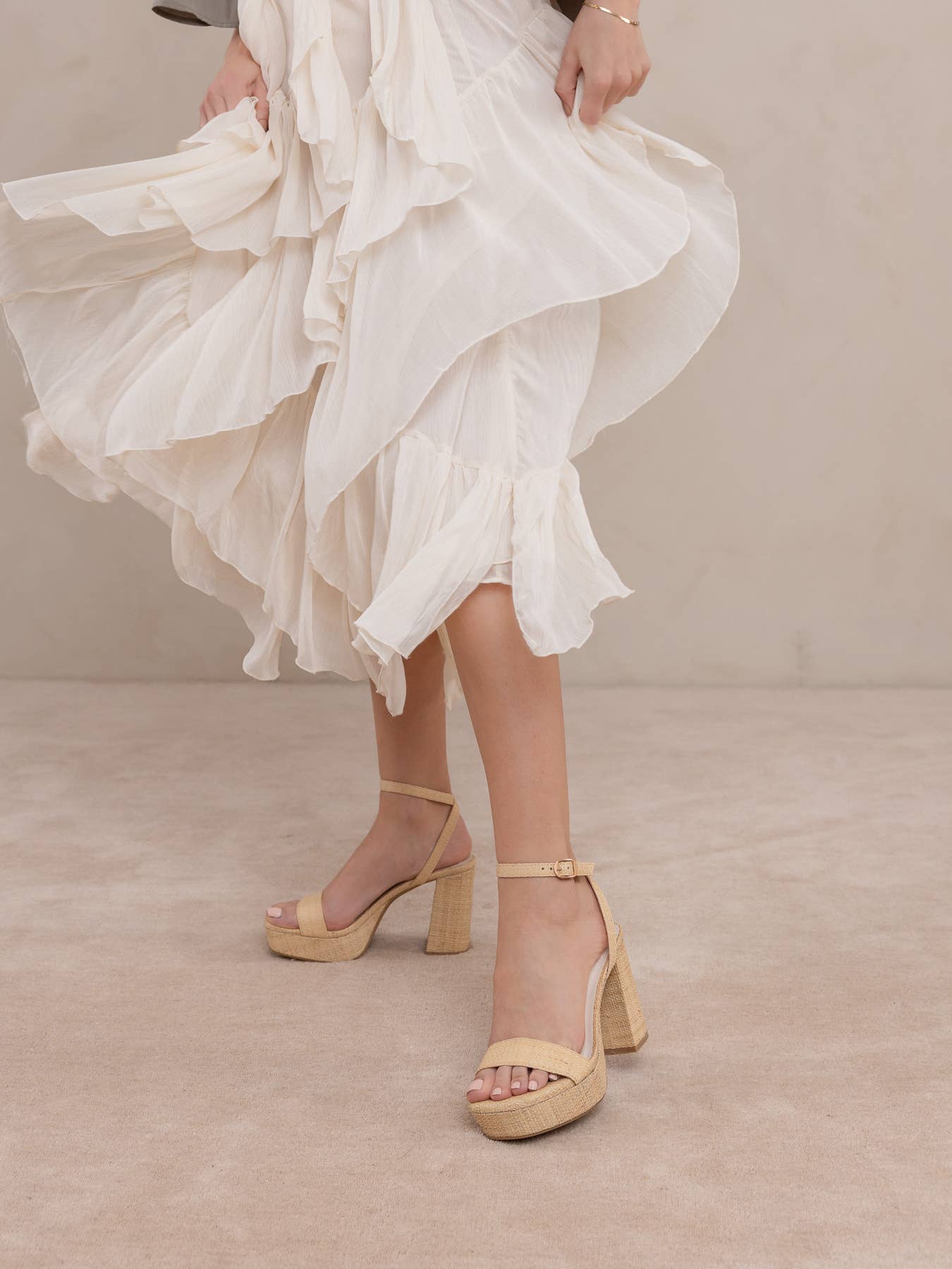 The Olympia | Natural Raffia Platform Heel: NATURAL / 10