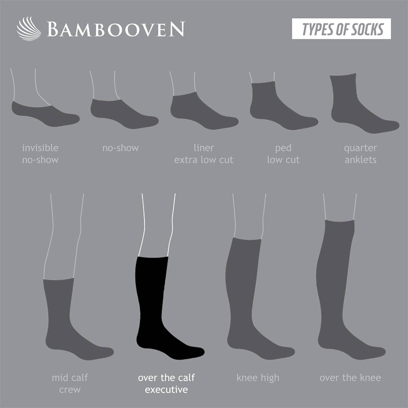 Bambooven Men’s Bamboo Dress & Trouser Socks 6-Pairs (594)