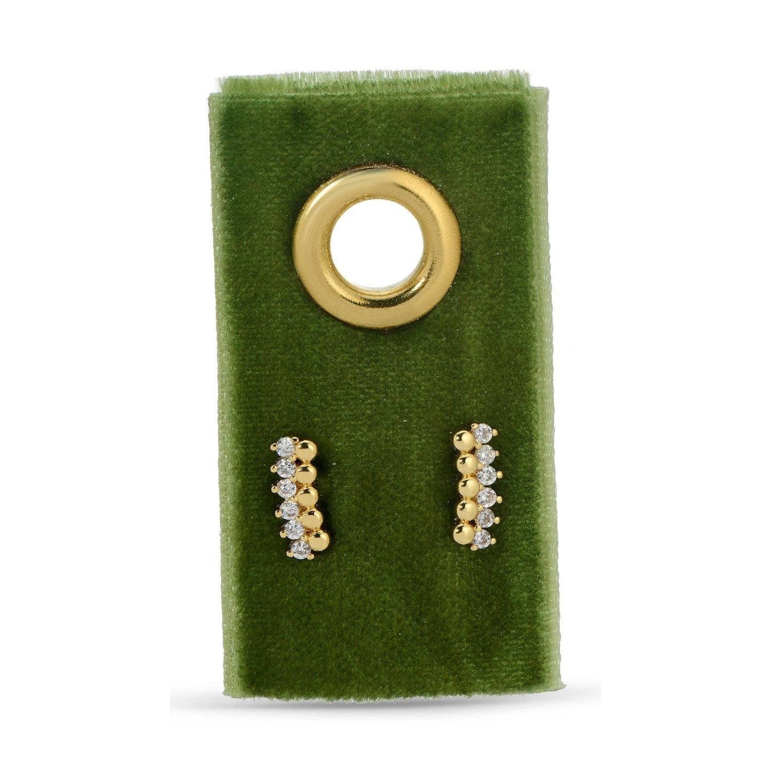 Delicate Dots & Cz Studs On Velvet Gift Tag