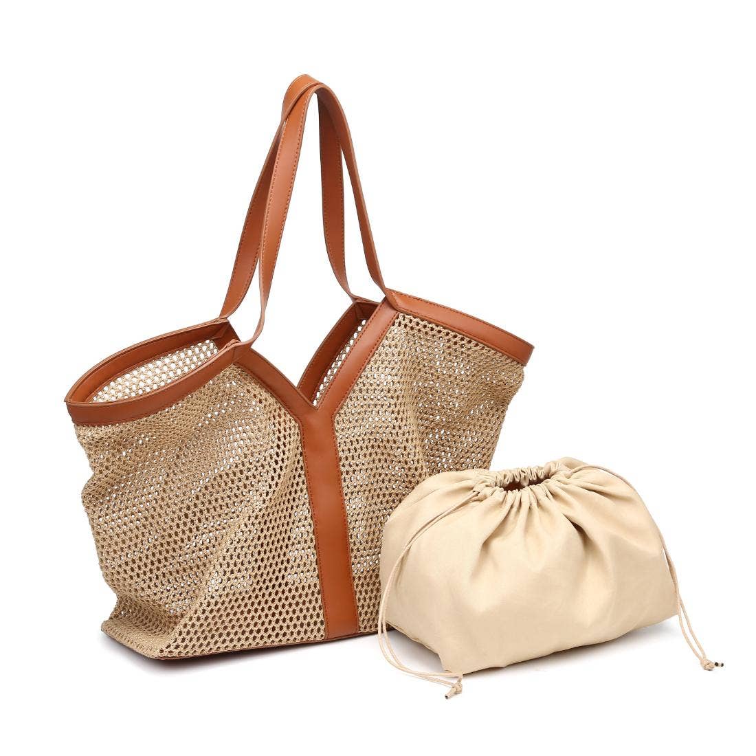 Nanette Tote: Natural Black