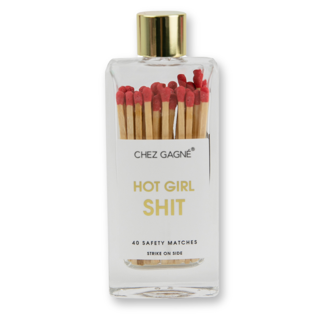 Hot Girl Shit - Glass Bottle Safety Matches - Red
