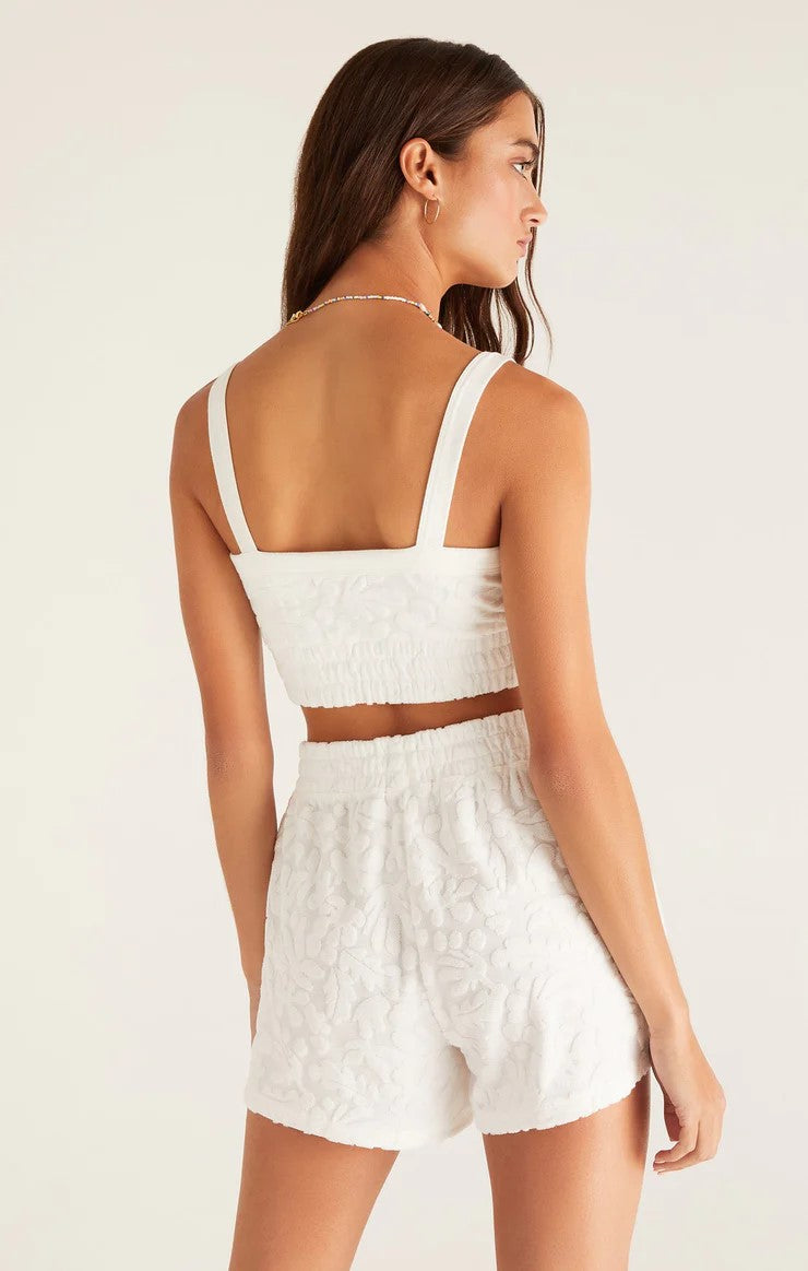 Zsupply Sunkissed White Shell Terry Bra-Apparel-The Life ™ Boutique | Westfield, NJ-The Life ™ Boutique | Westfield, NJ