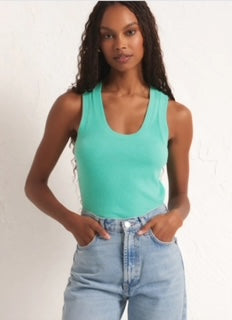 Zsupply Sirena Rib Tank - Cabana Green-Apparel-zsupply-The Life ™ Boutique | Westfield, NJ