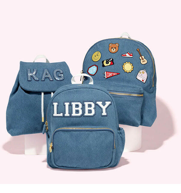 Scl Blue Denim Classic Backpack-Accessories-The Life ™ Boutique | Westfield, NJ-The Life ™ Boutique | Westfield, NJ
