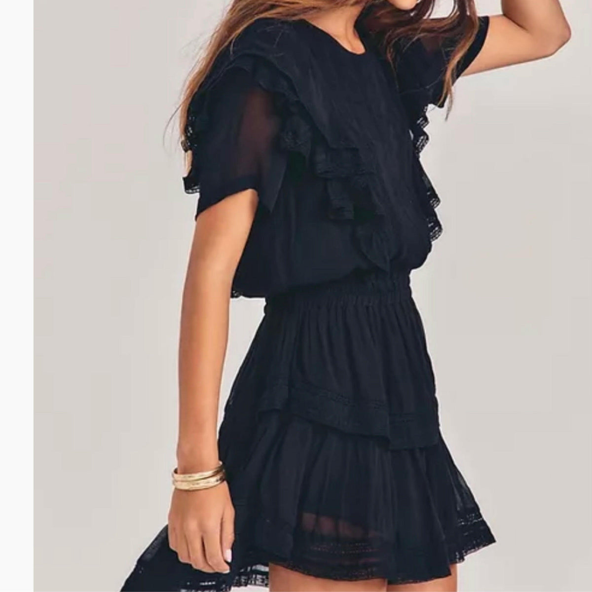 Love Shack Fancy Black Natasha Dress-Love Shack Fancy-XS-The Life ™ Boutique | Westfield, NJ